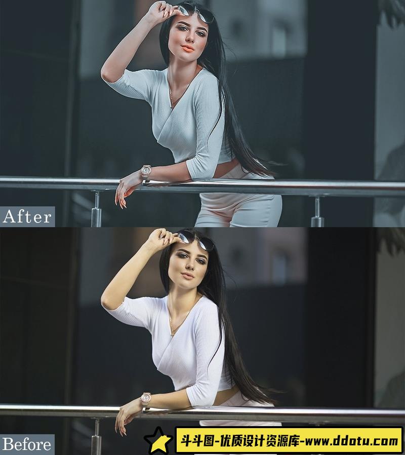 人像LR预设中性灰色调肤色预设lr预设ps滤镜pr调色lightroom人像lut插件-斗斗图