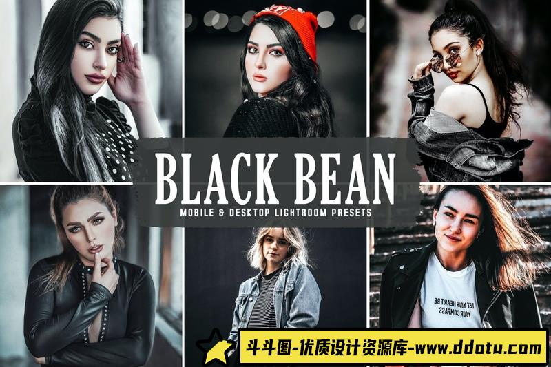 人像LR预设专业时尚人像暗色调预设及手机预设lr预设ps滤镜pr调色lightroom人像lut插件-斗斗图
