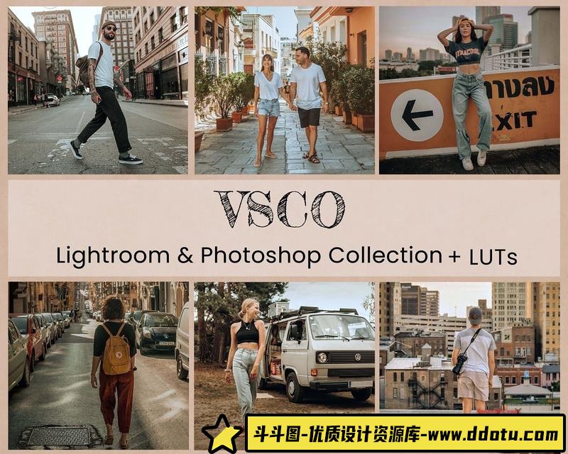 [VSCO预设]VSCO电影胶片感Lightroom预设及视频电影Vlog后期调色LUT预设-斗斗图