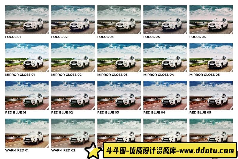 [产品LR预设]汽车摄影后期调色Lightroom预设及汽车拍摄视频剪辑后期调色LUT预设LUT