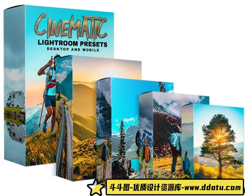 [风光LR预设]12个旅行航拍电影风光大片美学外观Lightroom预设与移动LR预设及PS动作-斗斗图