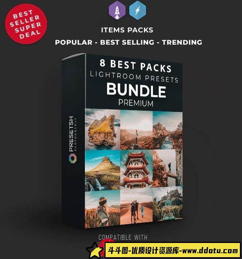 [风光LR预设]最畅销Presetsh系列8套LR预设合集 Lightroom Presets Bundle by presetsh-斗斗图