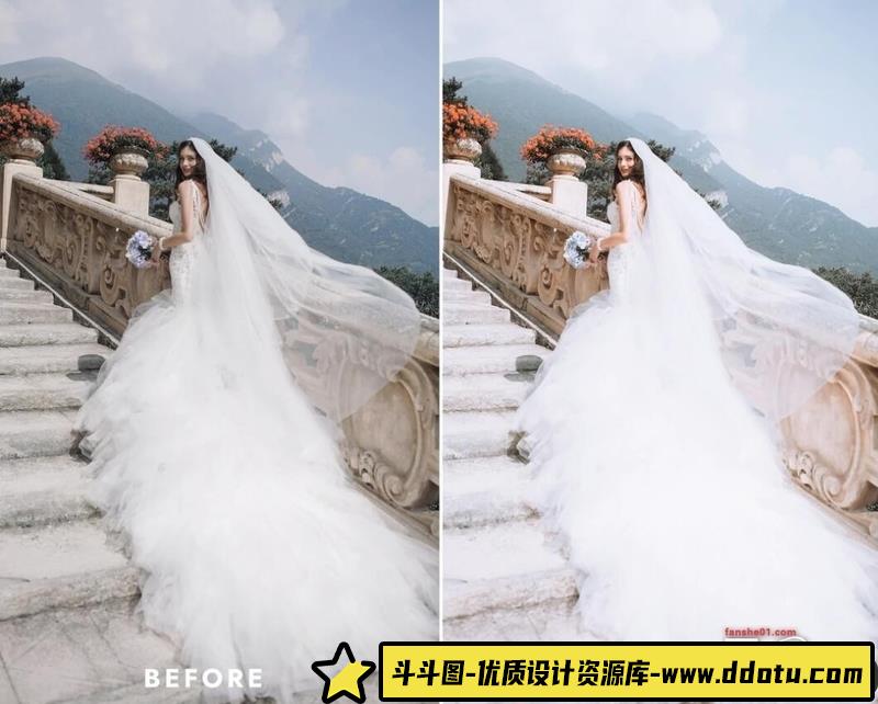 [婚礼LR预设]TheLutbay-明亮通透皇家风格婚礼人像LR预设和Vlog视频后期调色LUT预设