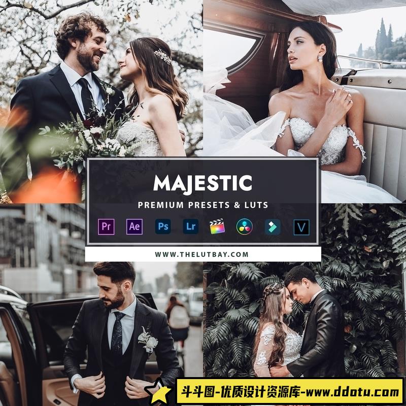 [婚礼LR预设]TheLutbay-盛大的电影婚礼人像LR预设和婚礼视频后期调色LUT预设-斗斗图