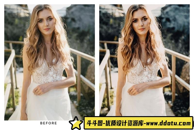 [婚礼LR预设]自然怀旧婚礼人像摄影后期调色lr预设及视频电影Vlog后期调色LUT预设