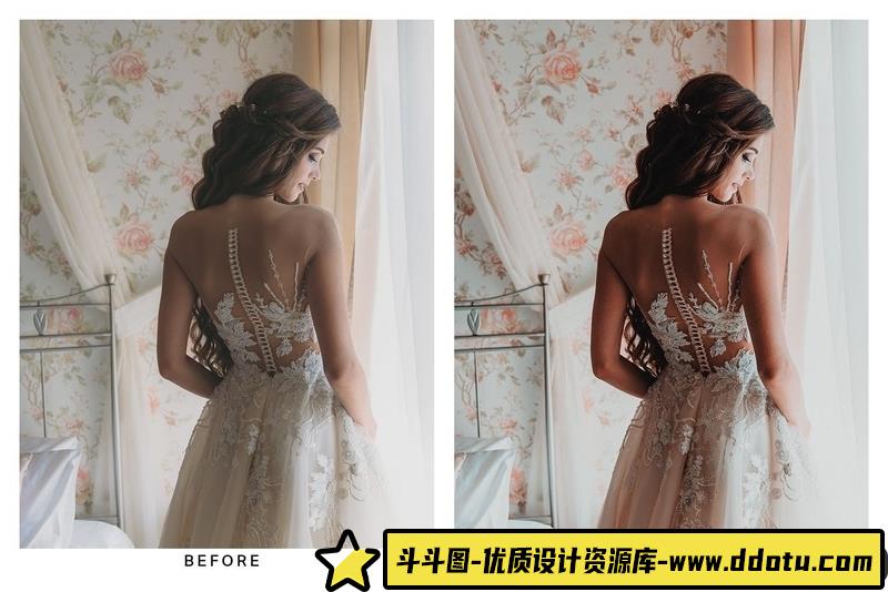 [婚礼LR预设]自然怀旧婚礼人像摄影后期调色lr预设及视频电影Vlog后期调色LUT预设