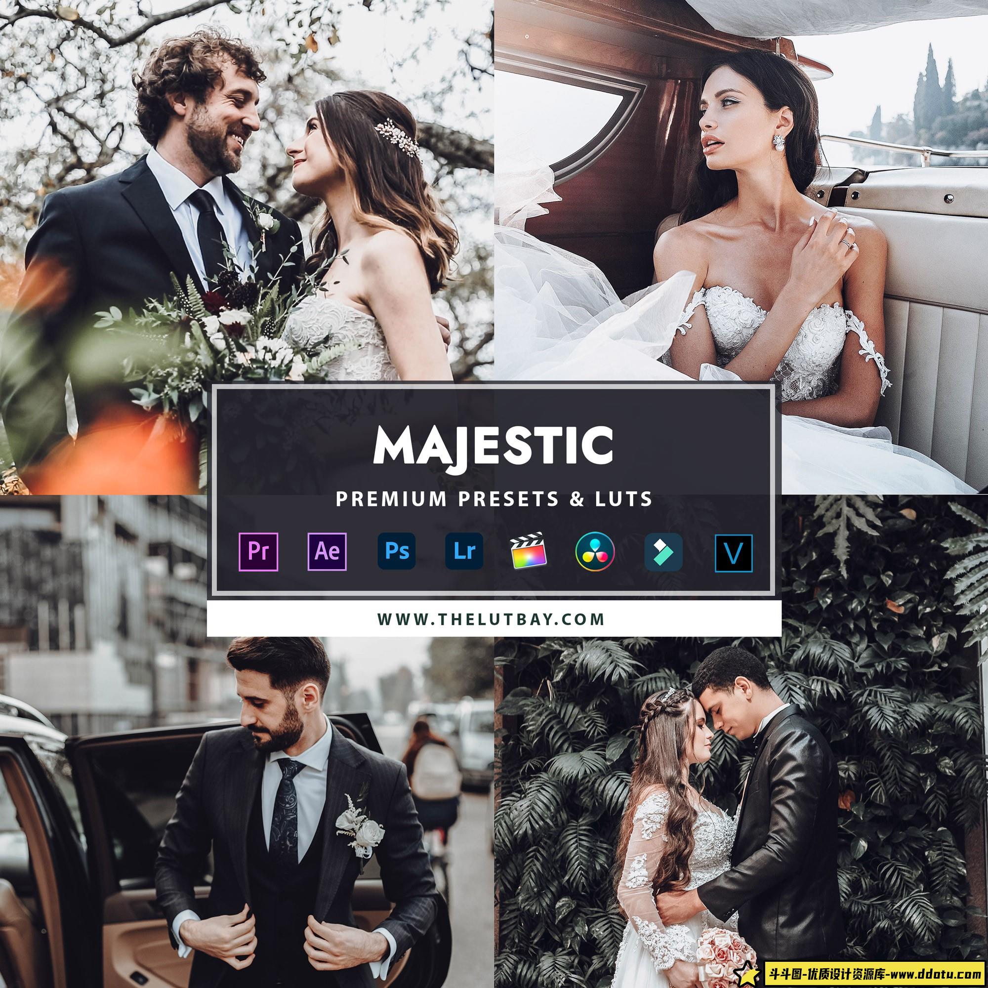 [婚礼LR预设]TheLutbay-盛大的电影婚礼人像LR预设和婚礼视频后期调色LUT预设-斗斗图
