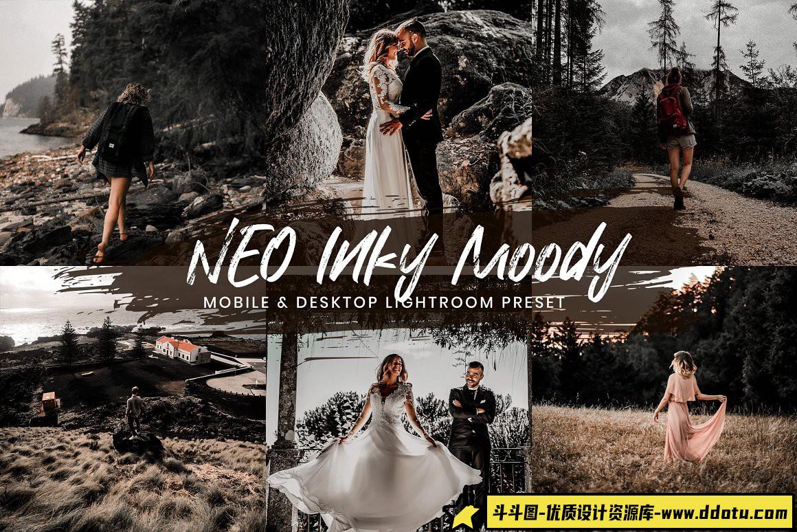 [婚礼LR预设]黑暗喜怒无常情绪人像婚礼胶片Lightroom预设与手机版Lightroom预设-斗斗图