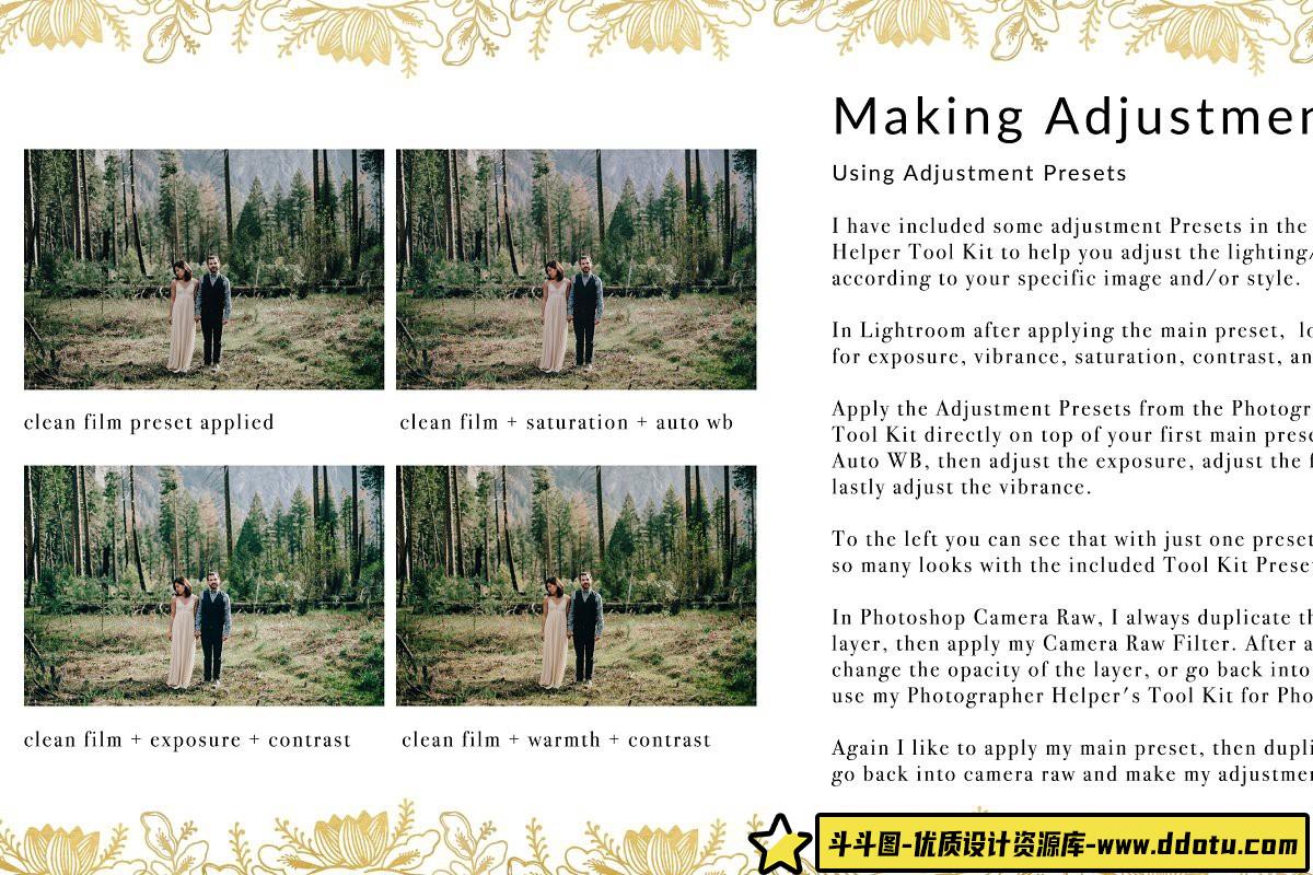 [婚礼LR预设]通透明亮电影胶片婚礼LR预设 Luminous Film Tones Wedding Presets