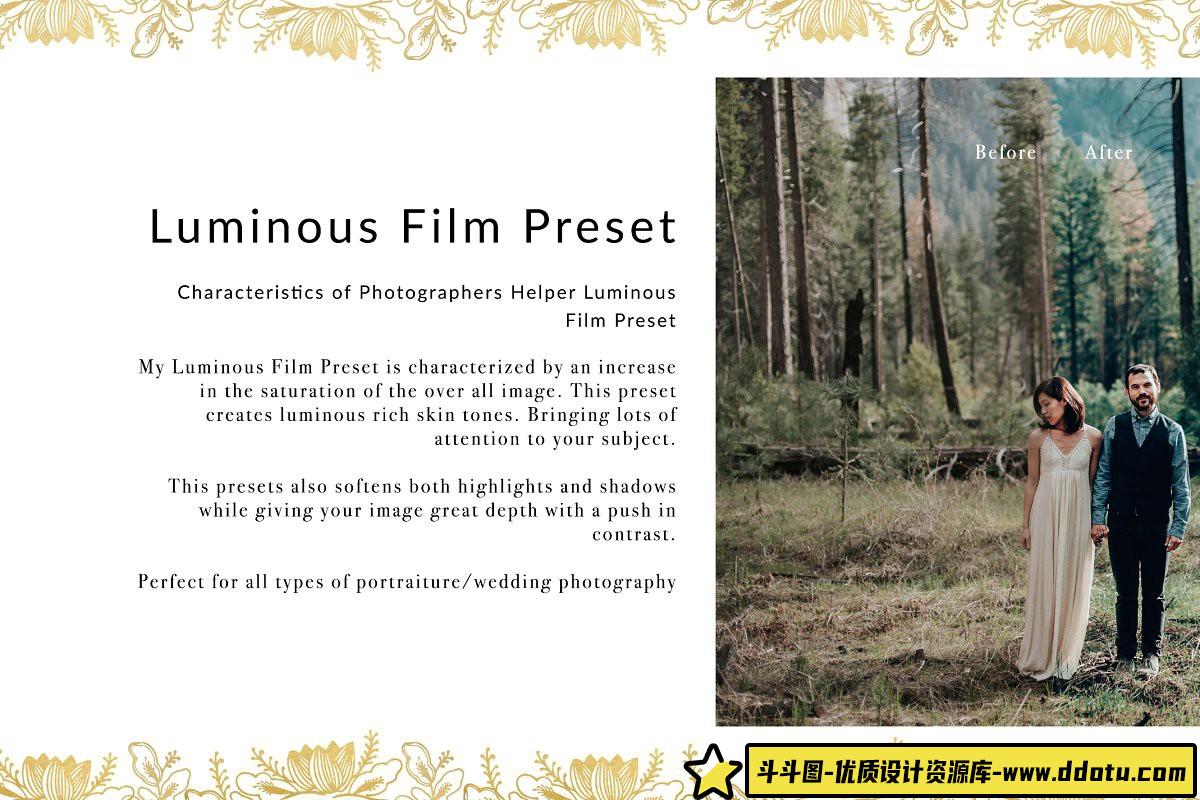 [婚礼LR预设]通透明亮电影胶片婚礼LR预设 Luminous Film Tones Wedding Presets