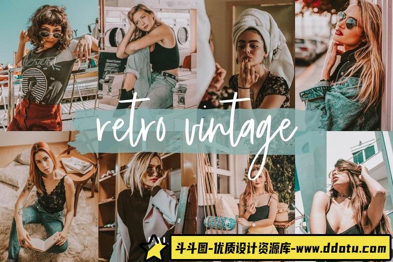 [胶片LR预设]复古电影胶片人像Lightroom预设与手机lr预设 Retro Lightroom Mobile Presets-斗斗图