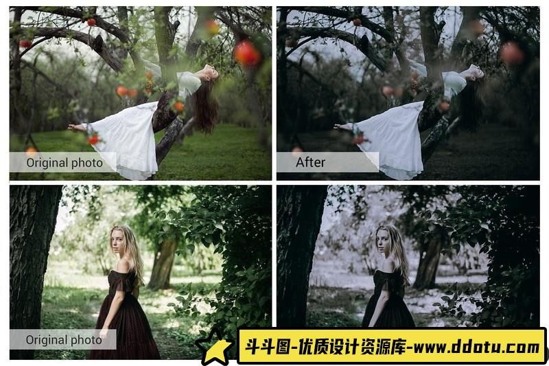 [胶片LR预设]黑暗森林情绪胶片人像Lightroom预设