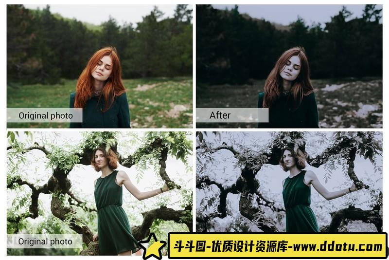 [胶片LR预设]黑暗森林情绪胶片人像Lightroom预设