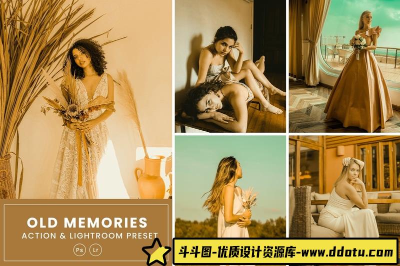 [胶片LR预设]怀旧记忆电影胶片后期调色PS动作及Lightroom预设OldMemoriesAction&LightromPresets-斗斗图