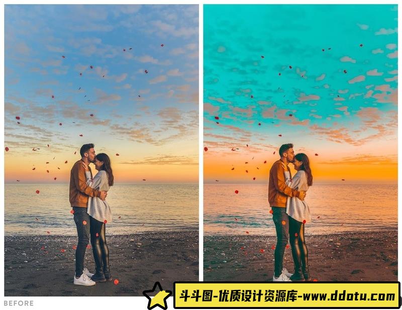 [胶片LR预设]经典胶片风橙色和深绿色Lightroom预设OrangeTealLightroomPresets