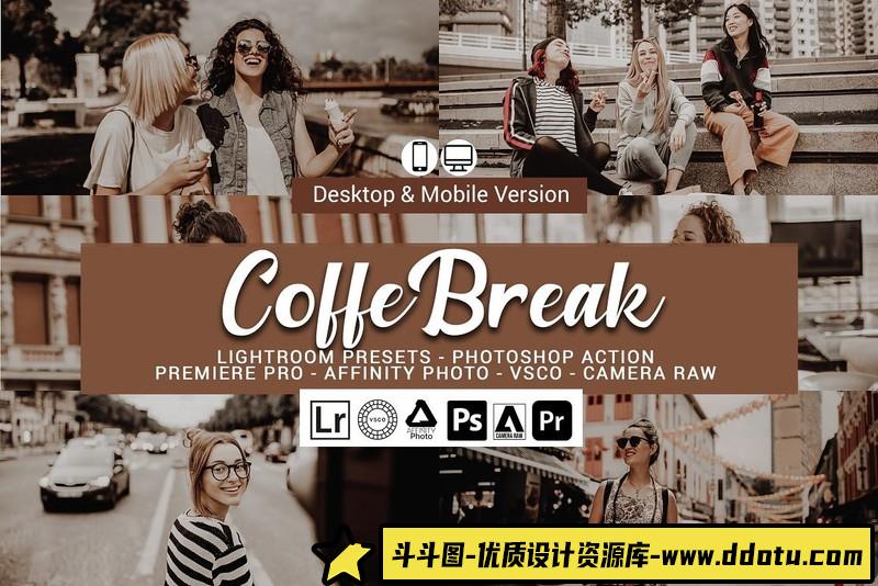 [胶片LR预设]咖啡色褪色电影胶片Lightroom预设-斗斗图