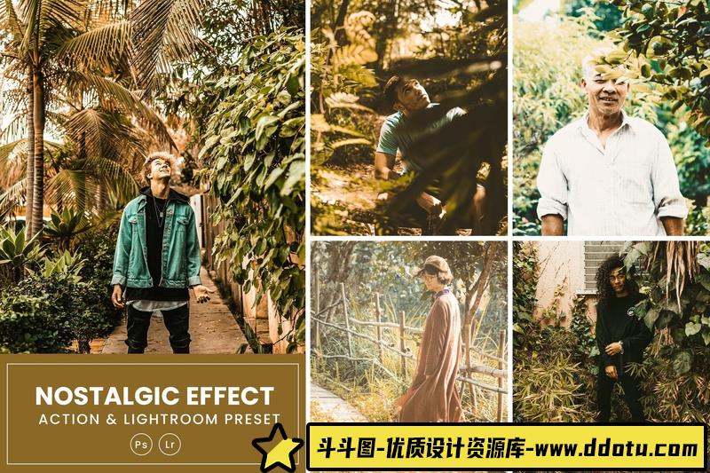 [胶片LR预设]旅拍怀旧胶片后期调色PS动作及Lightroom预设NostalgicEffectAction&LightromPresets-斗斗图
