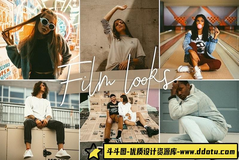 [胶片LR预设]签名编辑–复古电影胶片人像Lightroom预设 Vintage Film Lightroom Preset-斗斗图
