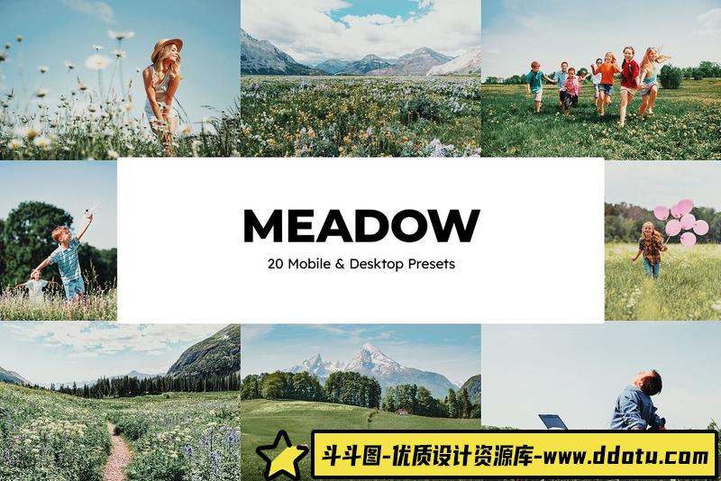 [旅拍LR预设]20个户外家庭人像摄影后期调色lr预设及电影视频调色LUT预设-斗斗图