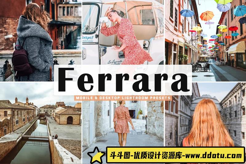 [旅拍LR预设]费拉拉城市街道旅拍人文LR预设-斗斗图