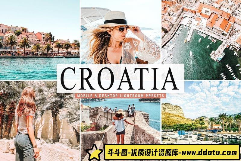 [旅拍LR预设]克罗地亚旅拍人像蓝橙棕色调Lightroom预设 Croatia Lightroom Presets-斗斗图