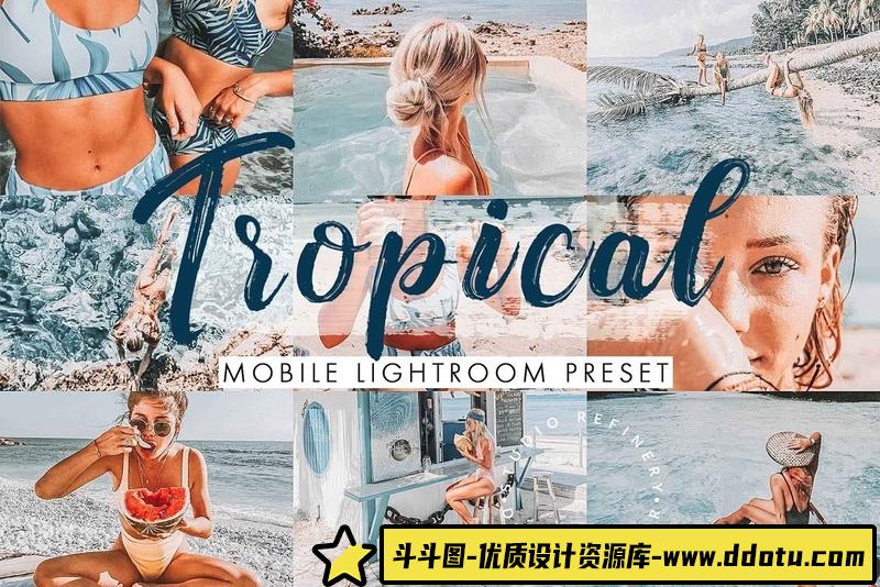 [旅拍LR预设]莫兰迪LR预设之热带海岛旅拍写真LR预设TropicalLightroomPresets-斗斗图
