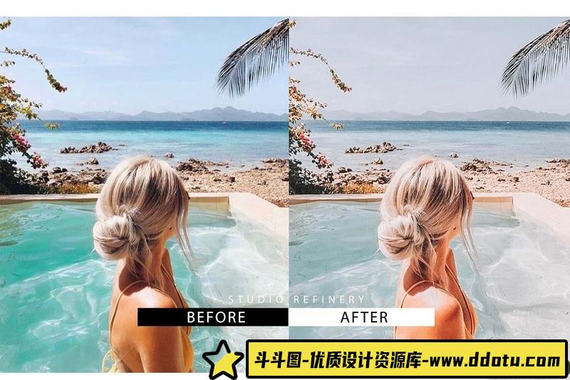 [旅拍LR预设]莫兰迪LR预设之热带海岛旅拍写真LR预设TropicalLightroomPresets