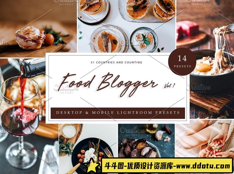 [美食LR预设]清新美食食品食物摄影胶片Lightroom预设APP预设 Lightroom Presets, Food Blogger-斗斗图