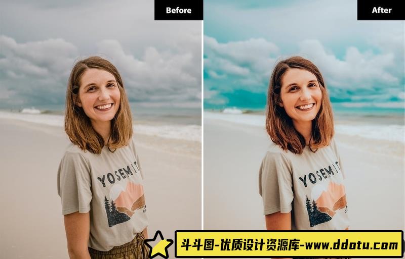 人像LR预设橙色和蓝绿色电影风光人像预设lr预设ps滤镜pr调色lightroom人像lut插件