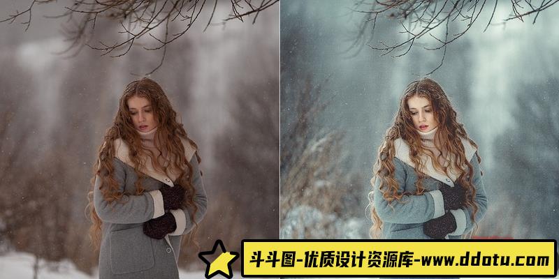 人像LR预设俄罗斯摄影师唯美冬季人像预设lr预设ps滤镜pr调色lightroom人像lut插件