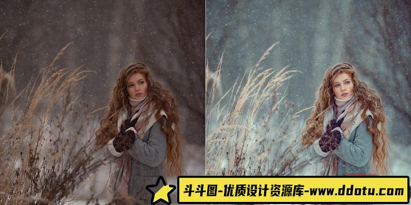 人像LR预设俄罗斯摄影师唯美冬季人像预设lr预设ps滤镜pr调色lightroom人像lut插件