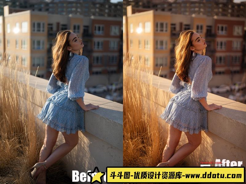 人像LR预设摄影师黄金时段人像后期调色预设lr预设ps滤镜pr调色lightroom人像lut插件-斗斗图
