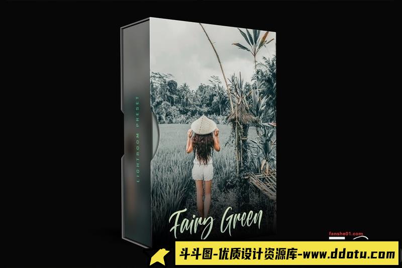 人像LR预设童话般仙女绿风格人像预设lr预设ps滤镜pr调色lightroom人像lut插件-斗斗图