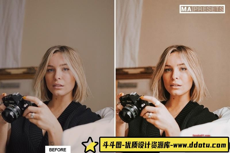 人像LR预设温暖舒适明亮通透人像预设lr预设ps滤镜pr调色lightroom人像lut插件