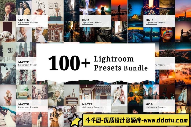 人像LR预设100组时尚人像电影婚礼预设合集100+lr预设ps滤镜pr调色lightroom人像lut插件-斗斗图
