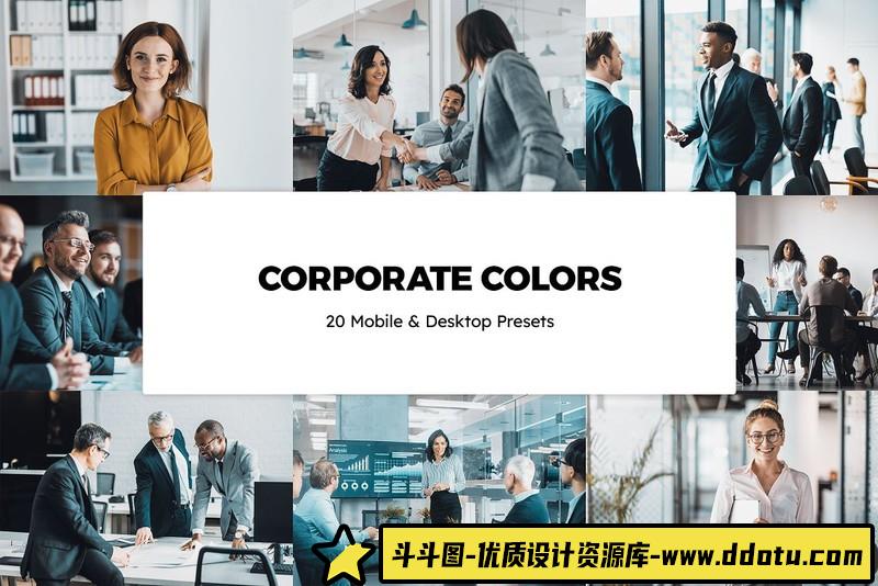 人像LR预设20种企业色彩预设lr预设ps滤镜pr调色lightroom人像lut插件-斗斗图