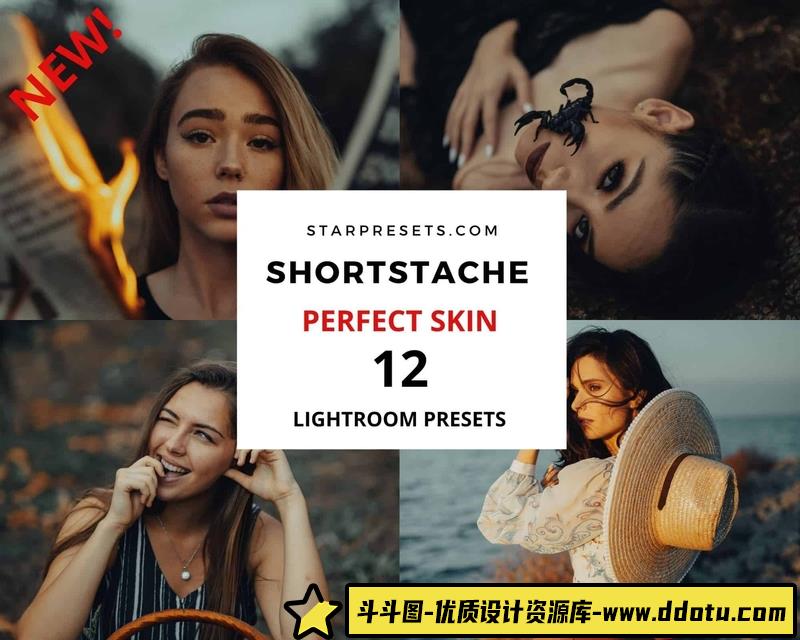 人像LR预设大神加勒特·金完美人像肤色预设lr预设ps滤镜pr调色lightroom人像lut插件-斗斗图