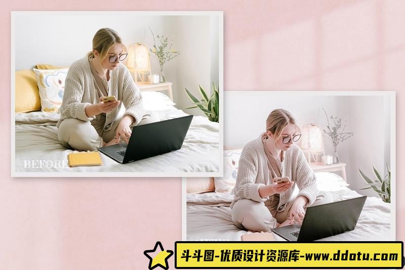 人像LR预设粉红玫瑰金通透人像预设+滤镜lr预设ps滤镜pr调色lightroom人像lut插件