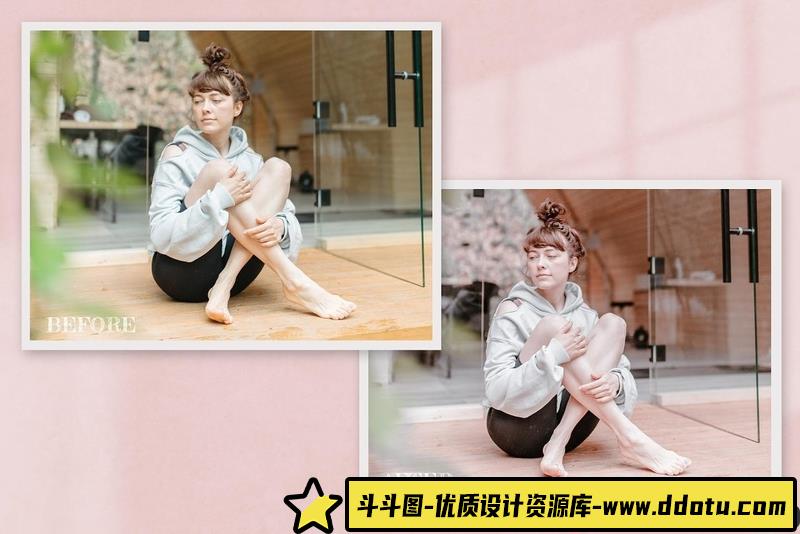 人像LR预设粉红玫瑰金通透人像预设+滤镜lr预设ps滤镜pr调色lightroom人像lut插件