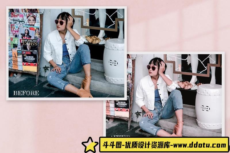 人像LR预设粉红玫瑰金通透人像预设+滤镜lr预设ps滤镜pr调色lightroom人像lut插件