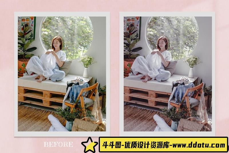 人像LR预设粉红玫瑰金通透人像预设+滤镜lr预设ps滤镜pr调色lightroom人像lut插件