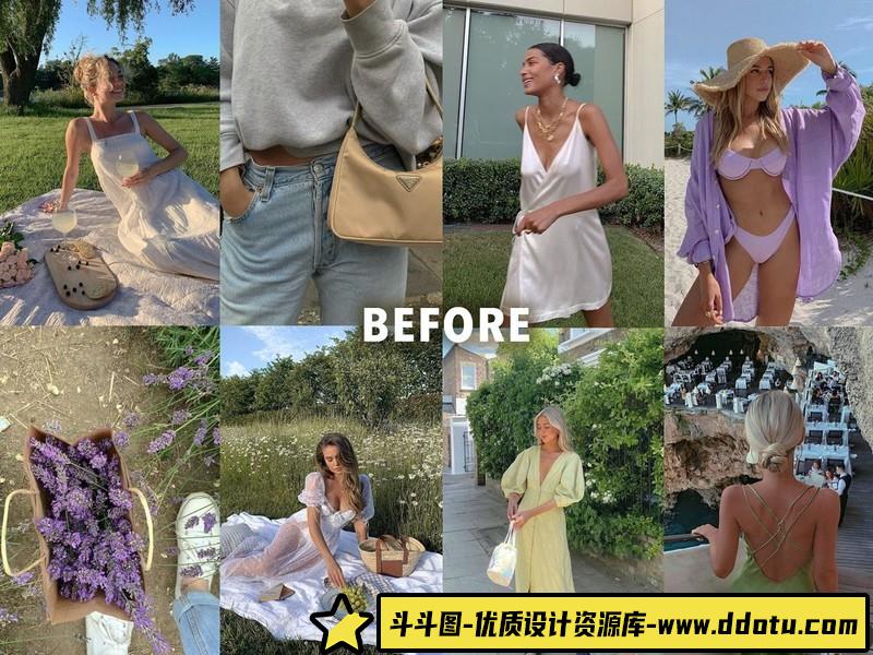 人像LR预设风丁香薄荷色通透人像预设lr预设ps滤镜pr调色lightroom人像lut插件