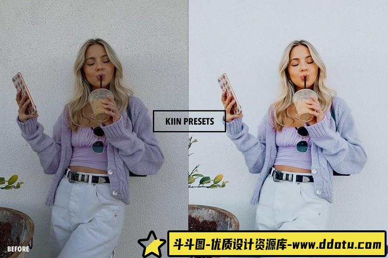 人像LR预设风丁香薄荷色通透人像预设lr预设ps滤镜pr调色lightroom人像lut插件