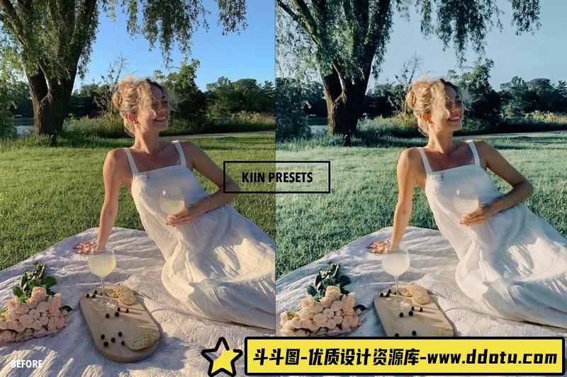 人像LR预设风丁香薄荷色通透人像预设lr预设ps滤镜pr调色lightroom人像lut插件