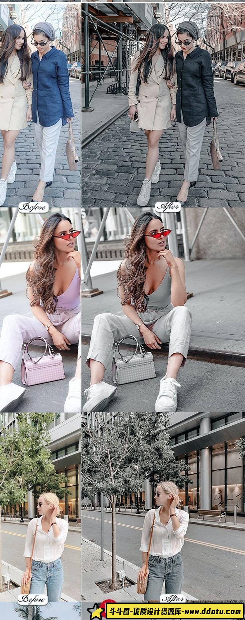 人像LR预设风简约轻奢高级灰色调lr预设ps滤镜pr调色lightroom人像lut插件