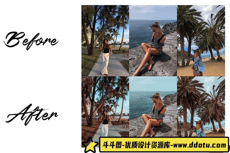 人像LR预设风日光浴网红手机版+电脑版预设lr预设ps滤镜pr调色lightroom人像lut插件