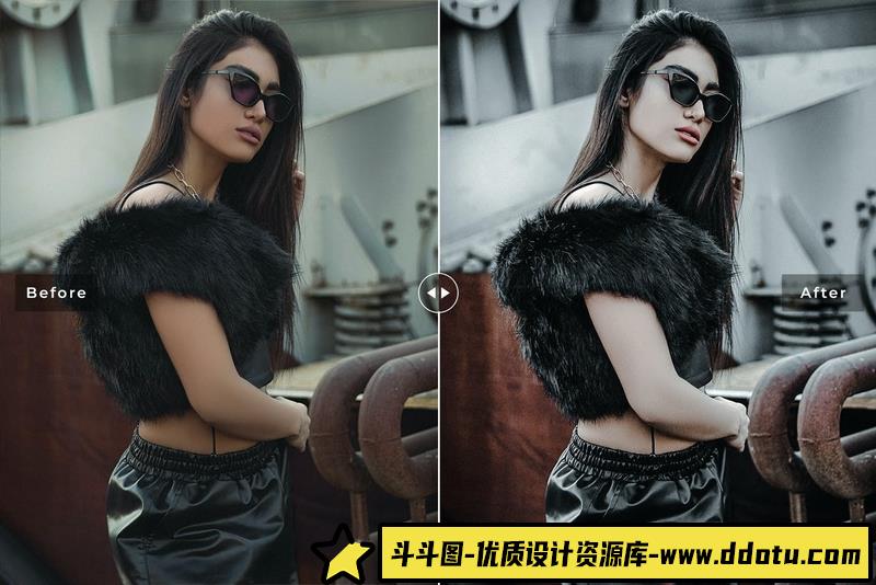 人像LR预设工业风黑金人像后期调色预设lr预设ps滤镜pr调色lightroom人像lut插件