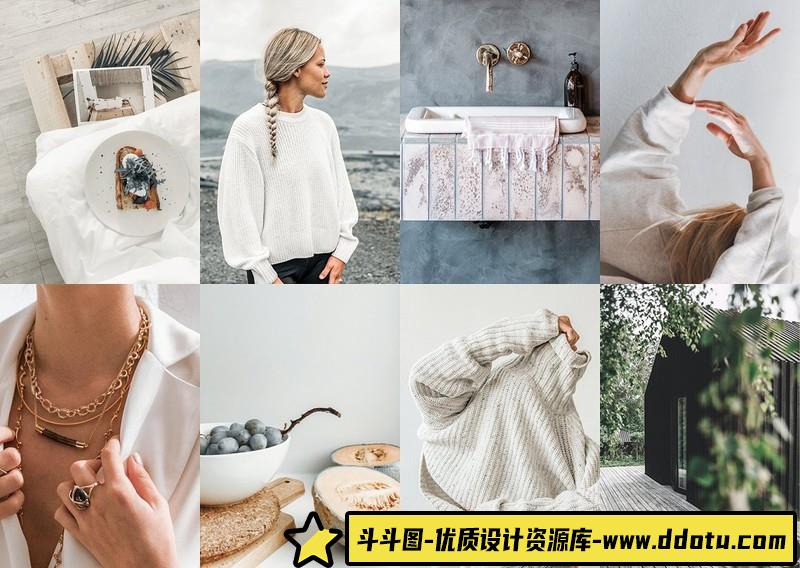 人像LR预设简约灰色系家居旅拍人像预设lr预设ps滤镜pr调色lightroom人像lut插件