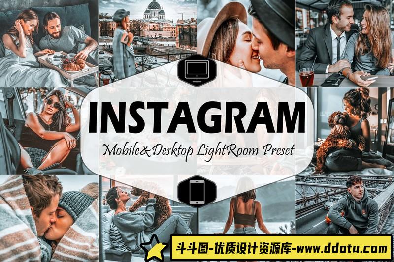 人像LR预设流行灰色调预设lr预设ps滤镜pr调色lightroom人像lut插件-斗斗图