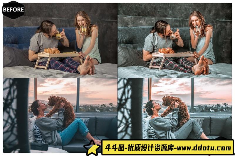 人像LR预设流行灰色调预设lr预设ps滤镜pr调色lightroom人像lut插件